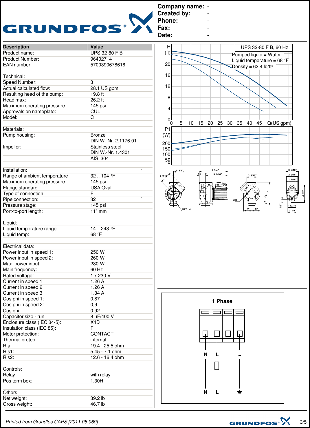 Page 3 of 5 - 535182 1 Grundfos Ups 32-80 Submittal Print/Preview User Manual