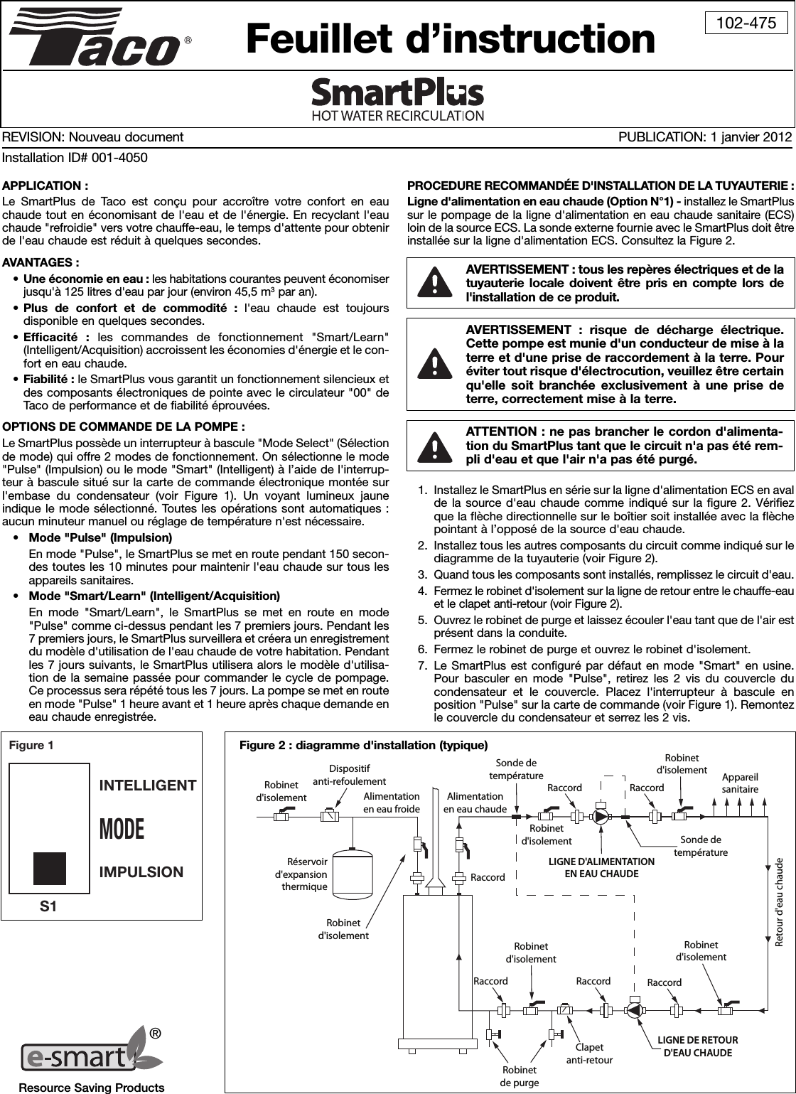 Page 5 of 6 - 535233 2 Taco Smart Plus Instructions 102-340 User Manual