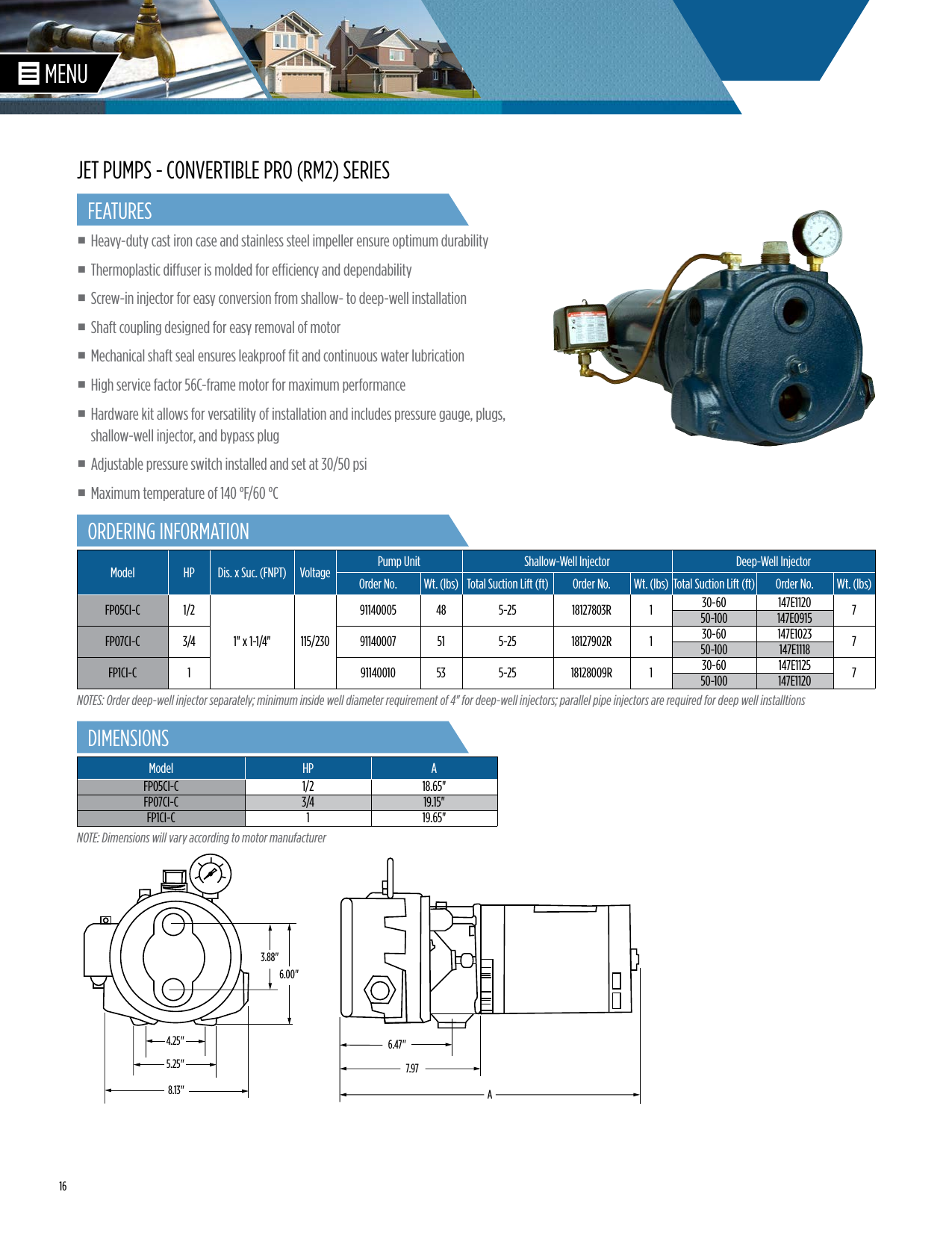 535422 1 Franklin Electric Rm2 Series Jet Pump Brochure User Manual