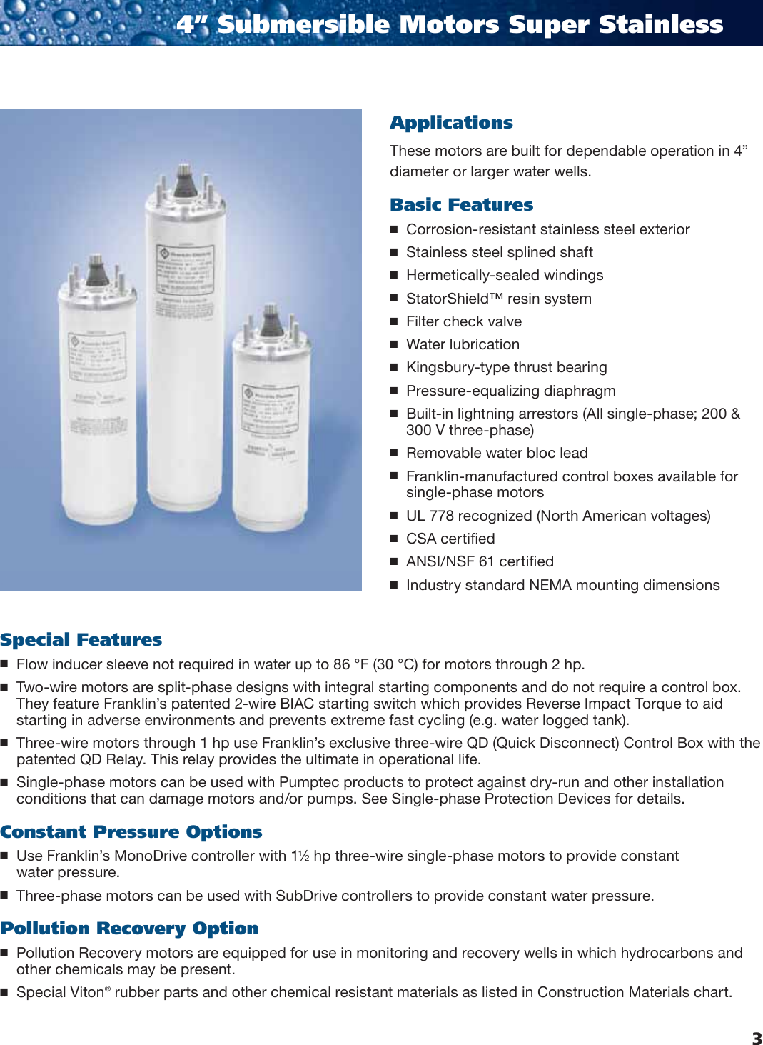 535571 1 Franklin Submersible Motor Catalog User Manual