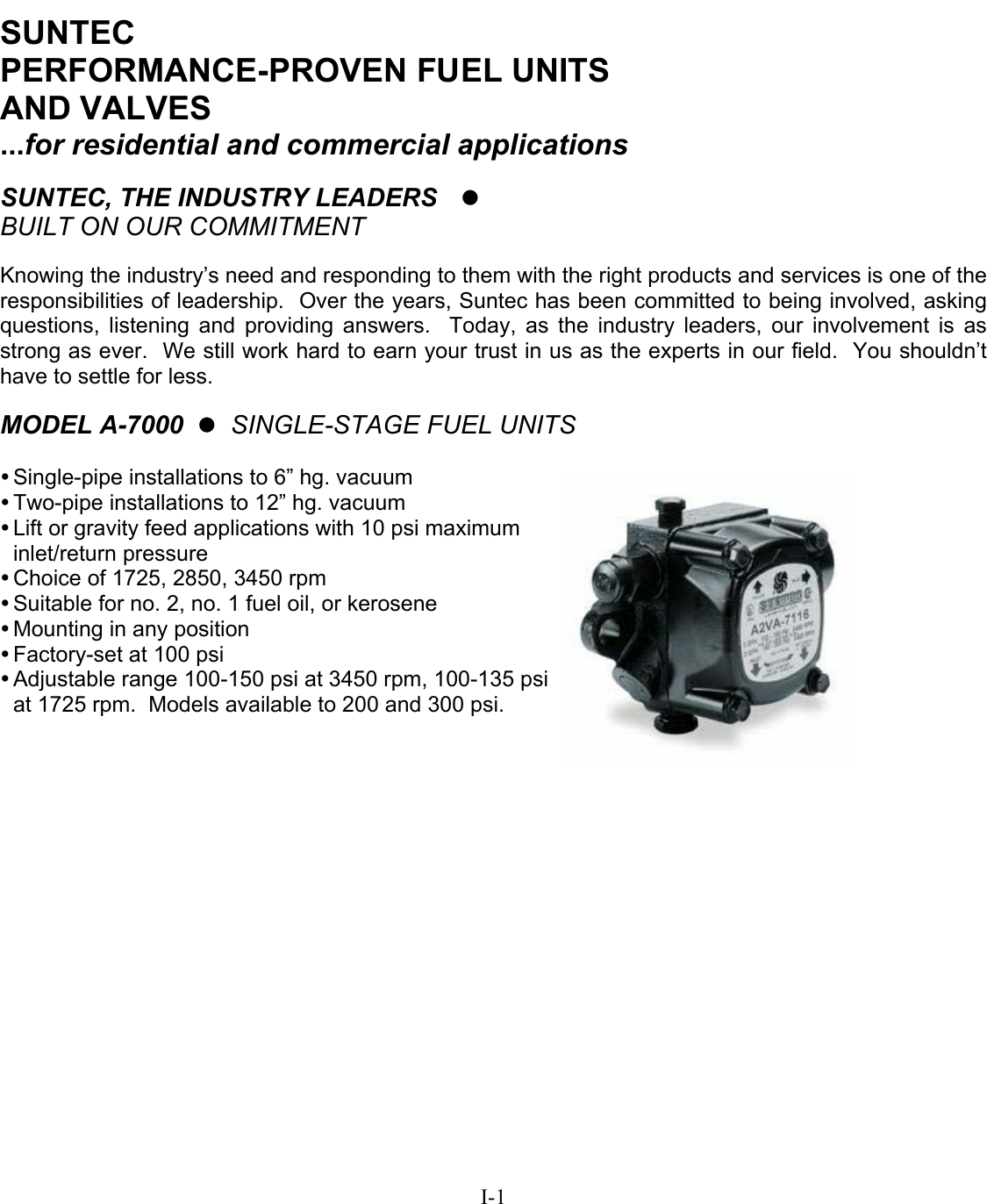 536585 1 Suntec Single Stage Oil Pump Specifications Word Pro