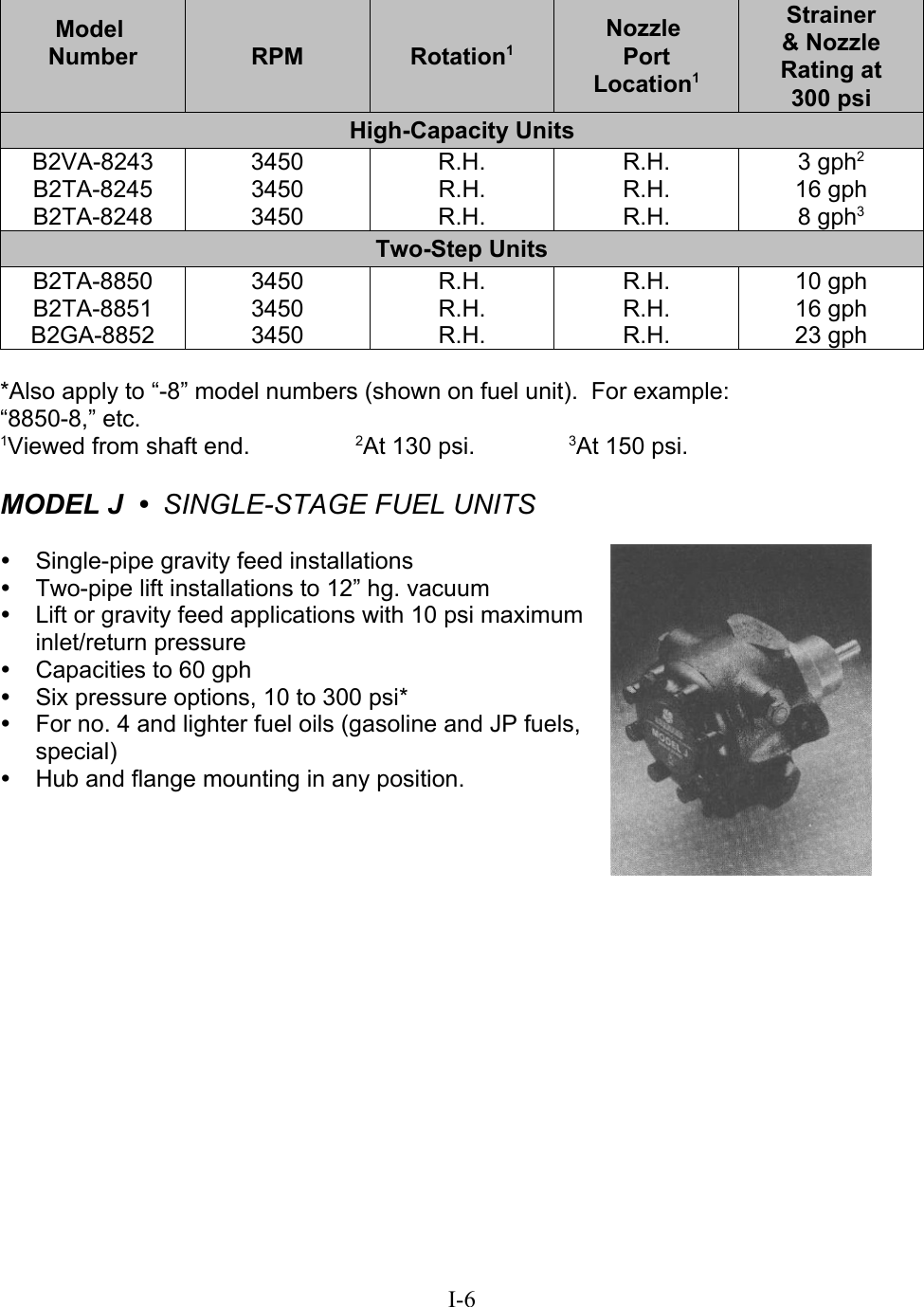 Page 6 of 12 - 536585 1 Suntec Single Stage Oil Pump Specifications Word Pro - Installation And Service Manual Section I.lwp User