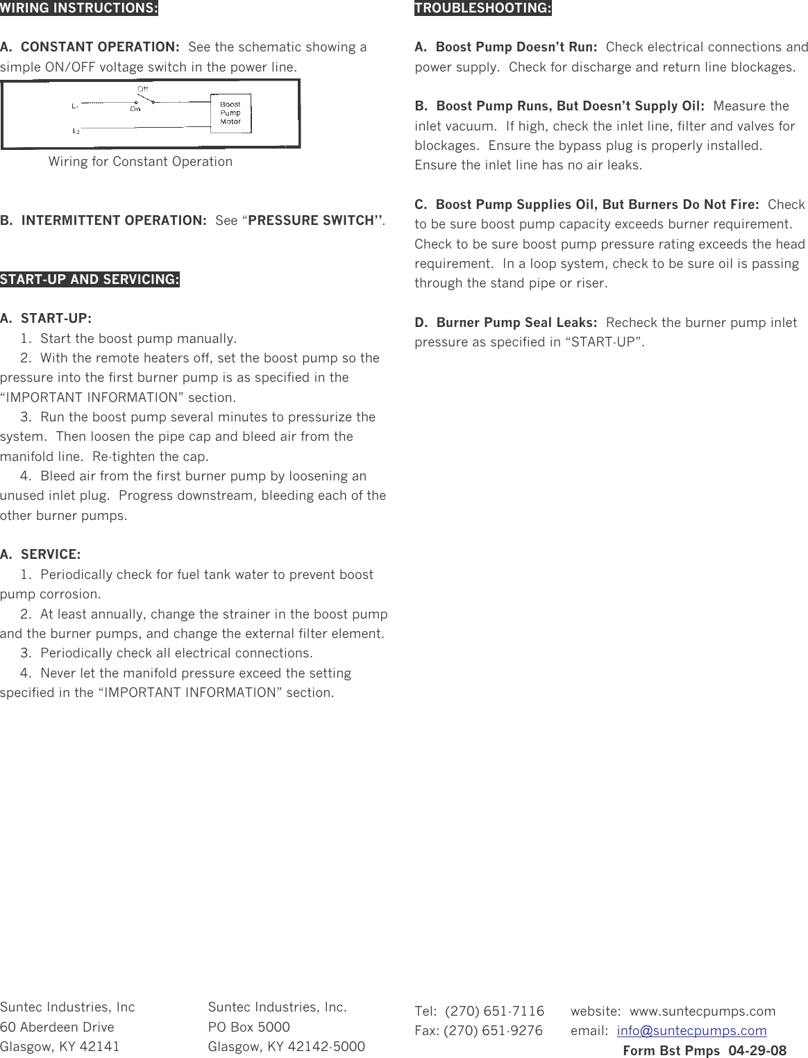 Page 3 of 3 - 536588 2 Suntec Boost Pump Instructions Form Bst Pmps - Install Info, Pumps Bx-xxxxCM, 04-29-08 User Manual