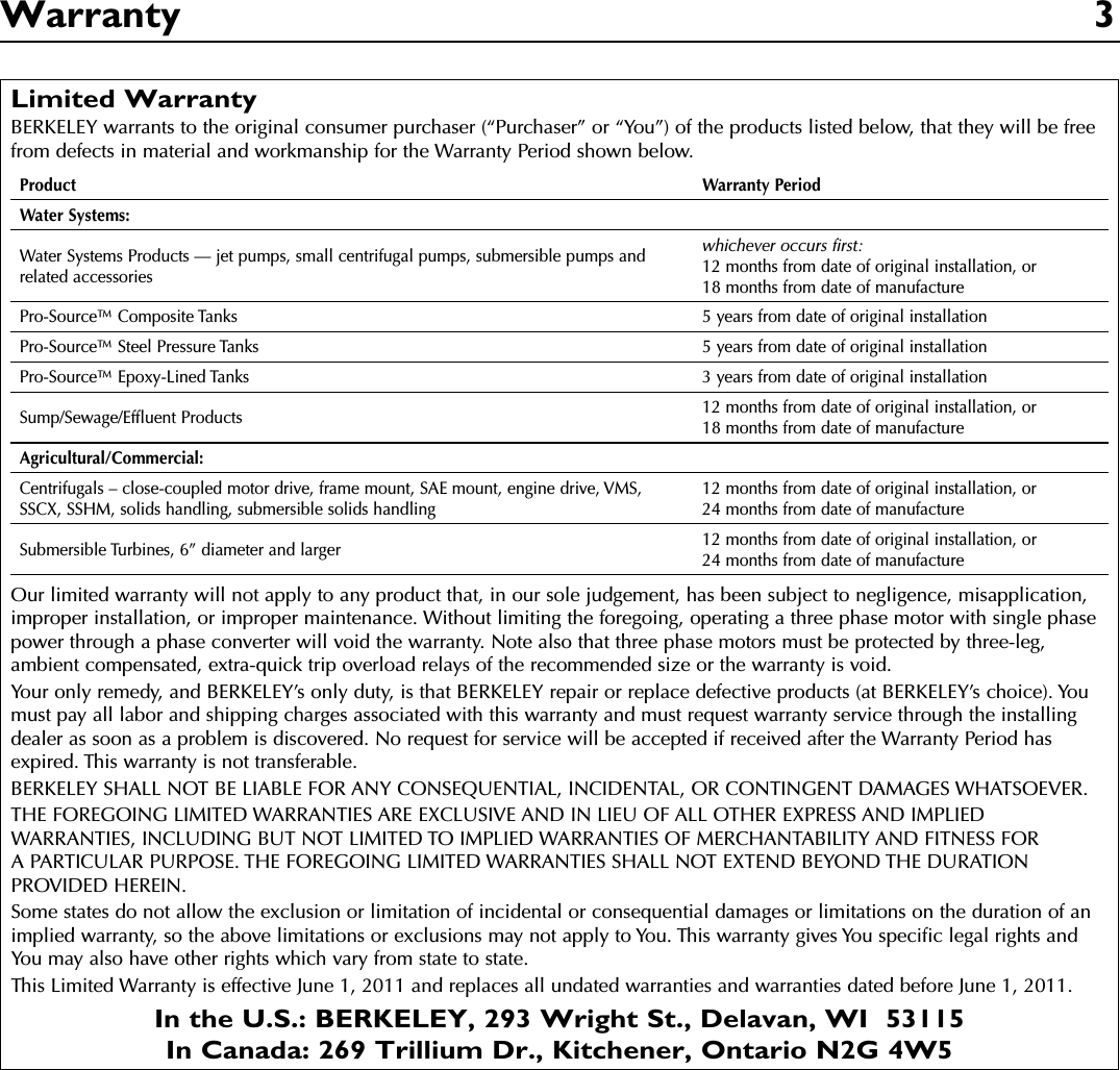 Page 3 of 12 - 536630 1 Berkeley Sshm-2 Owners Manual And Repair Parts User