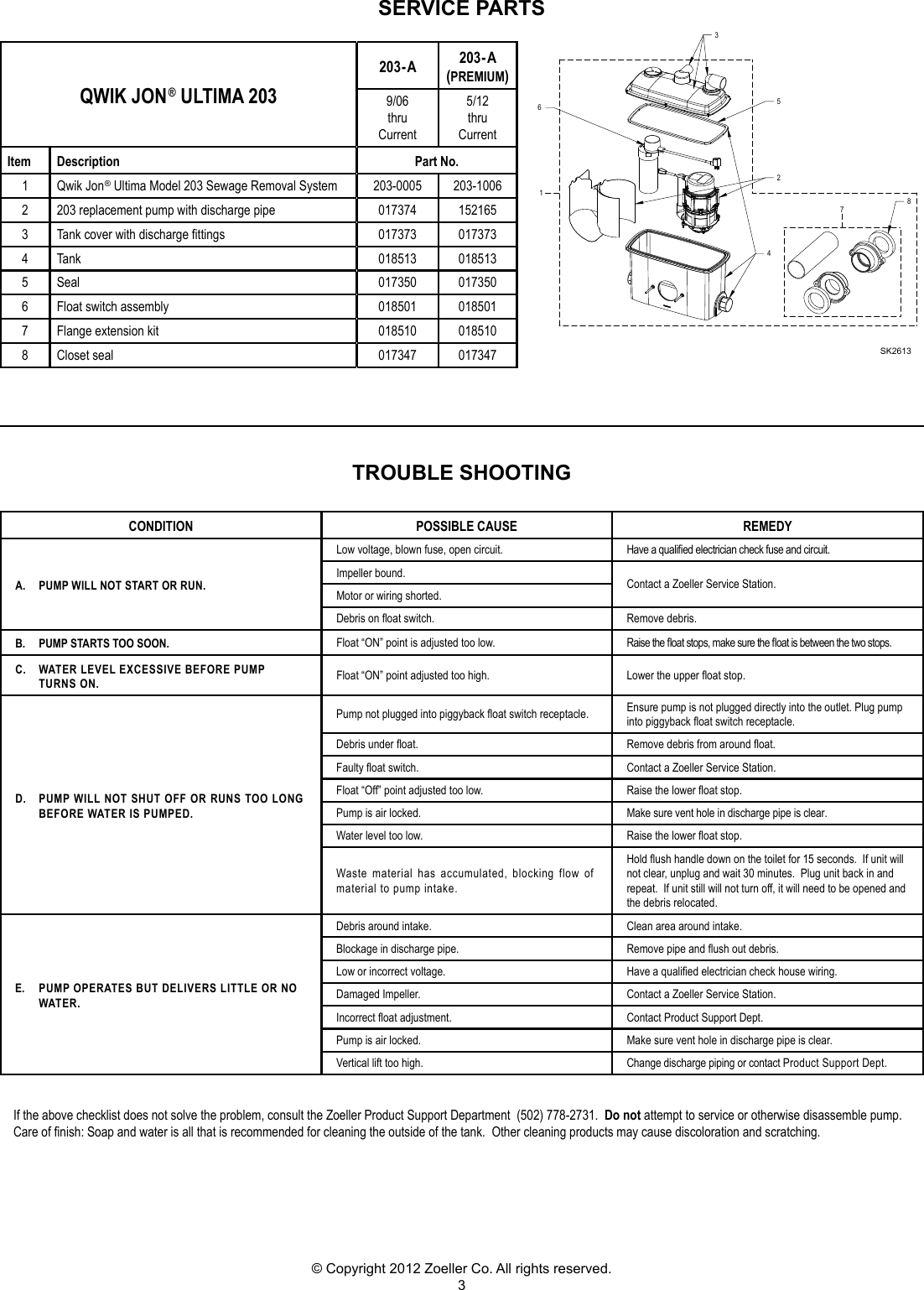 Page 3 of 8 - 536686 1 Zoeller Qwik Jon Ultima 203 System Install Manual User