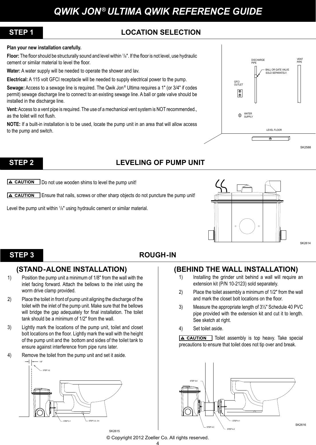 Page 4 of 8 - 536686 1 Zoeller Qwik Jon Ultima 203 System Install Manual User