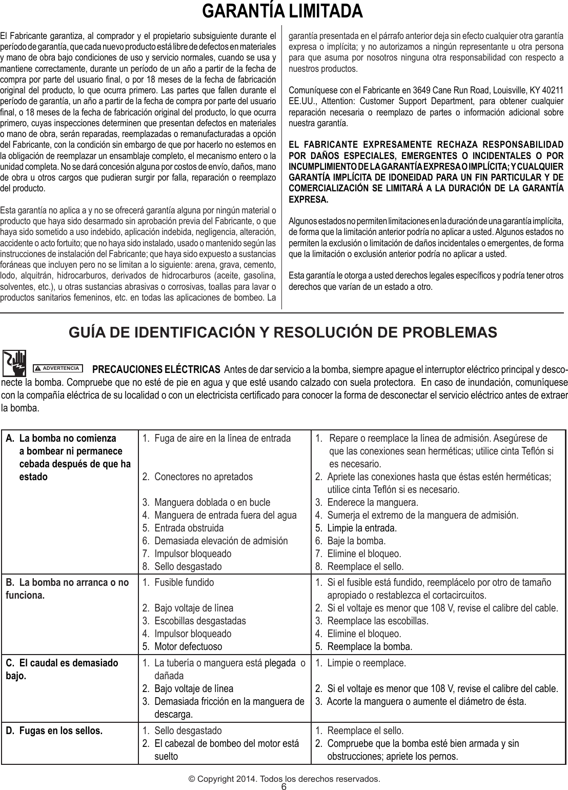 Page 6 of 12 - 536700 1 Zoeller Utility Pump  314 Install Instructions User Manual