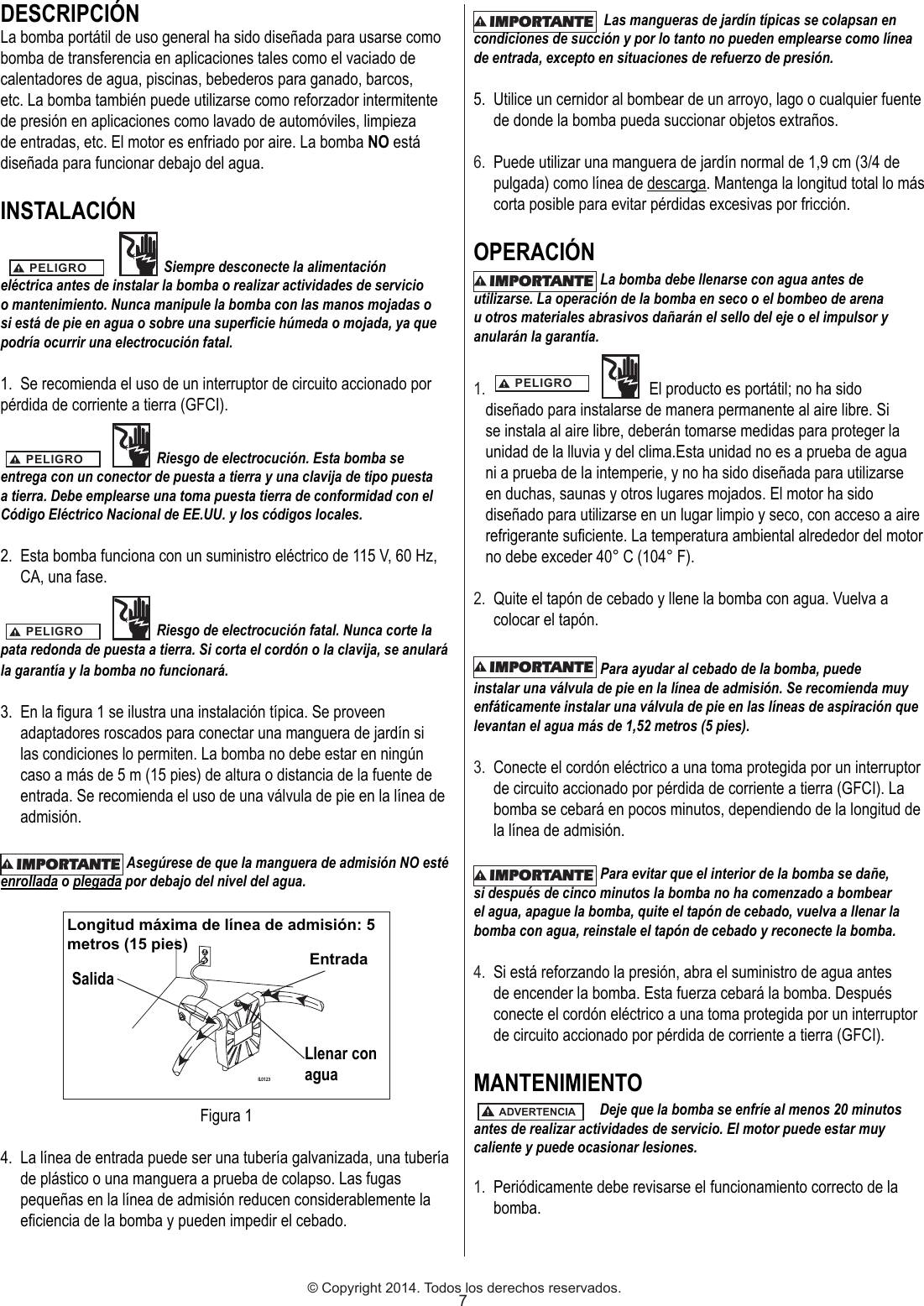 Page 7 of 12 - 536700 1 Zoeller Utility Pump  314 Install Instructions User Manual