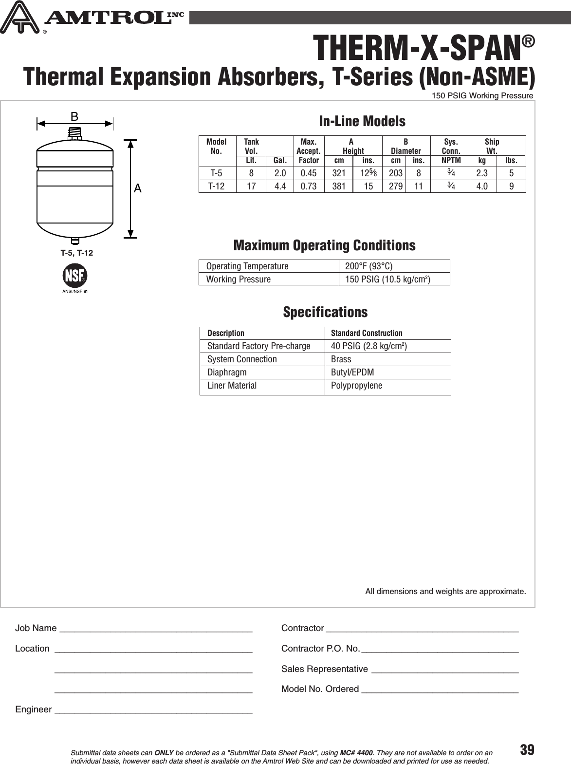 Page 3 of 3 - 536906 2 Amtrol St-5 Therm-X-Trol Submittal User Manual