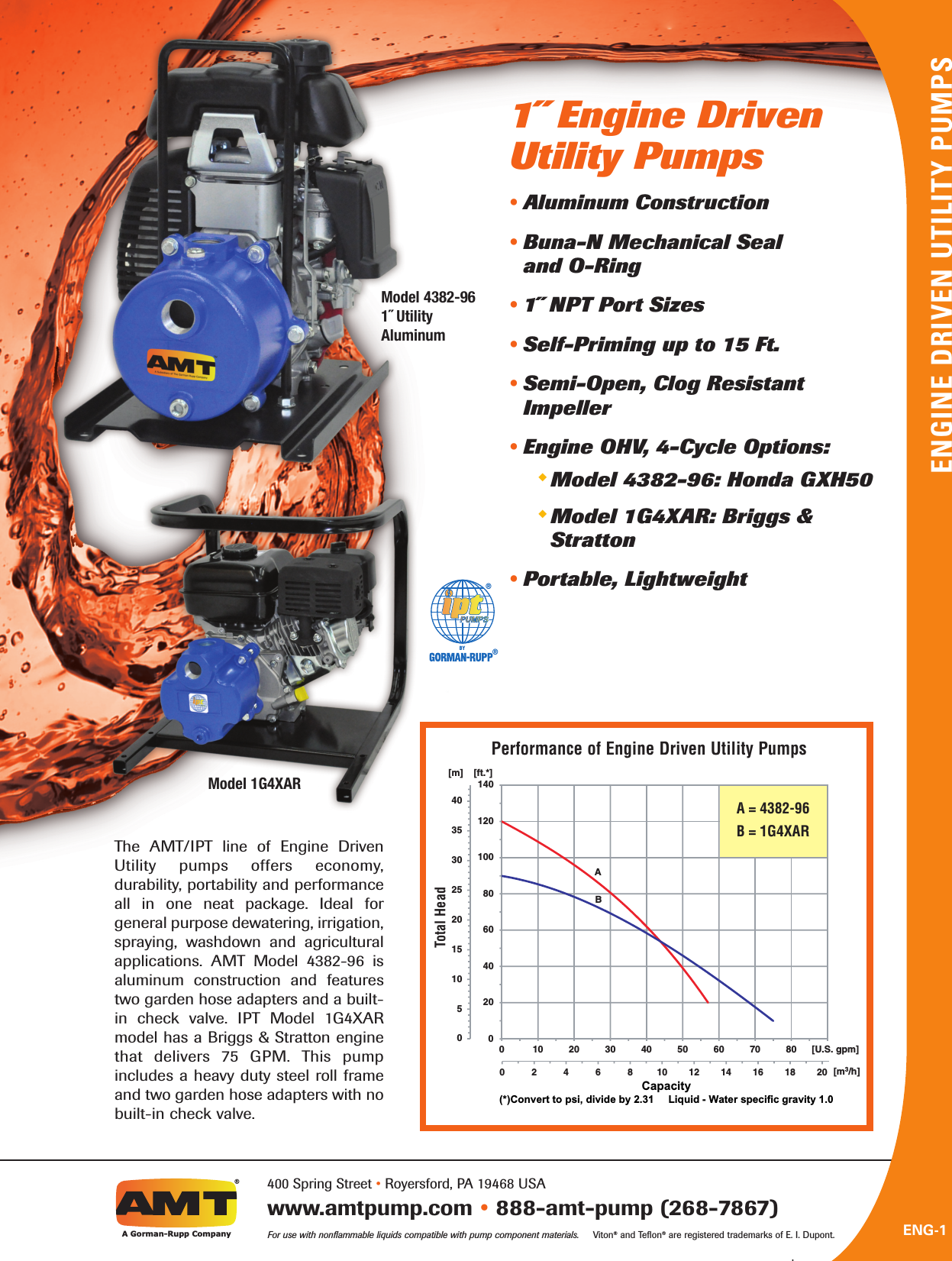 537047 1 Amt Engine Driven Utility Pump Brochure User Manual