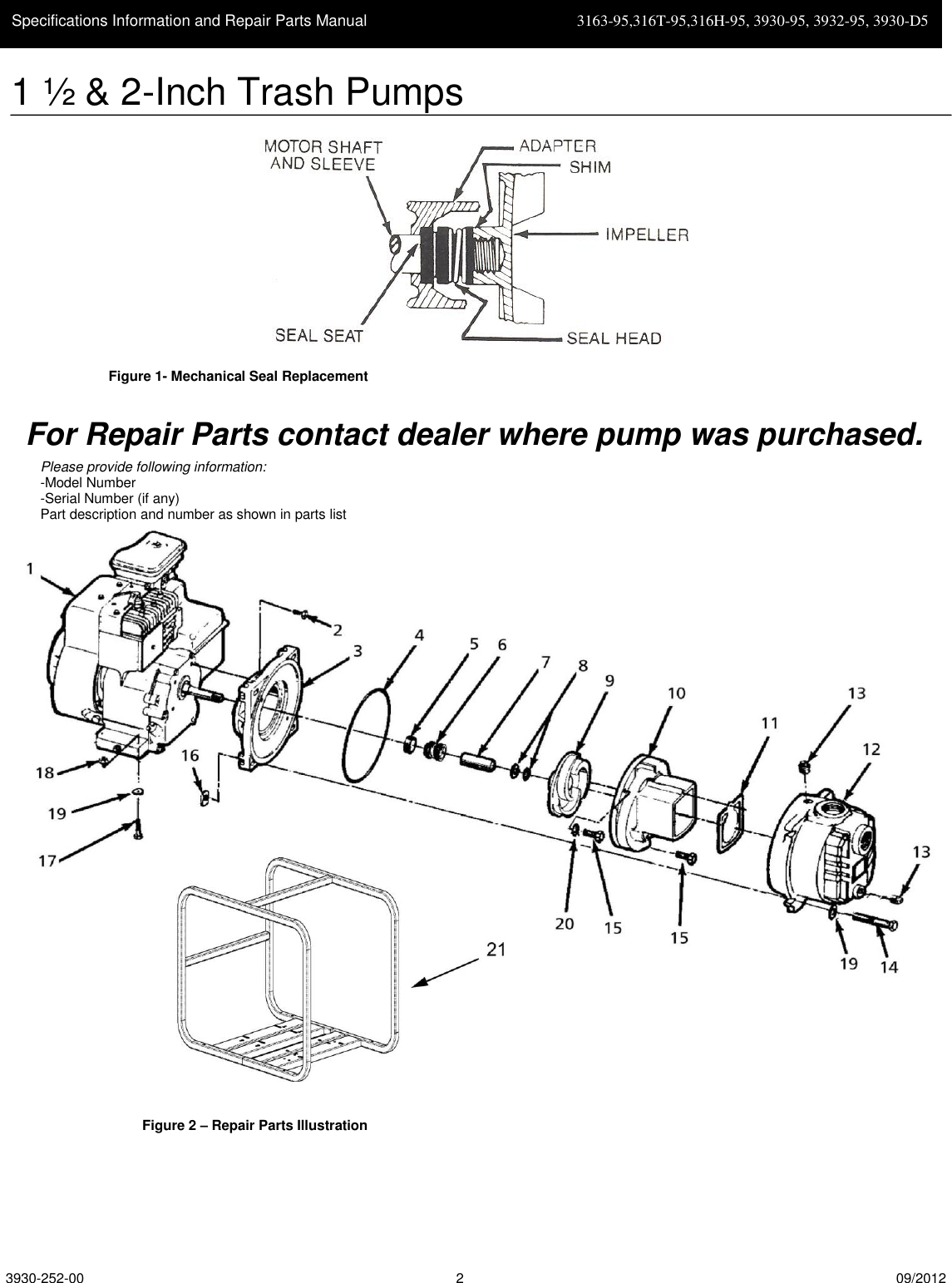Page 2 of 4 - 537061 3 Amt 2-Inch Trash Pump Repair Parts User Manual