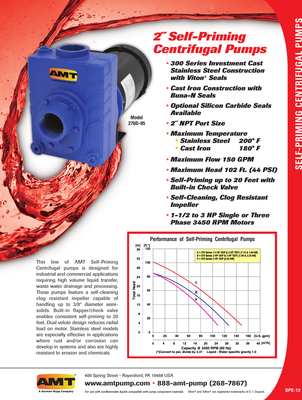 Page 1 of 2 - 537256 1 Amt 2-Inch Self-Priming Centrifugal Pump Brochure  User Manual