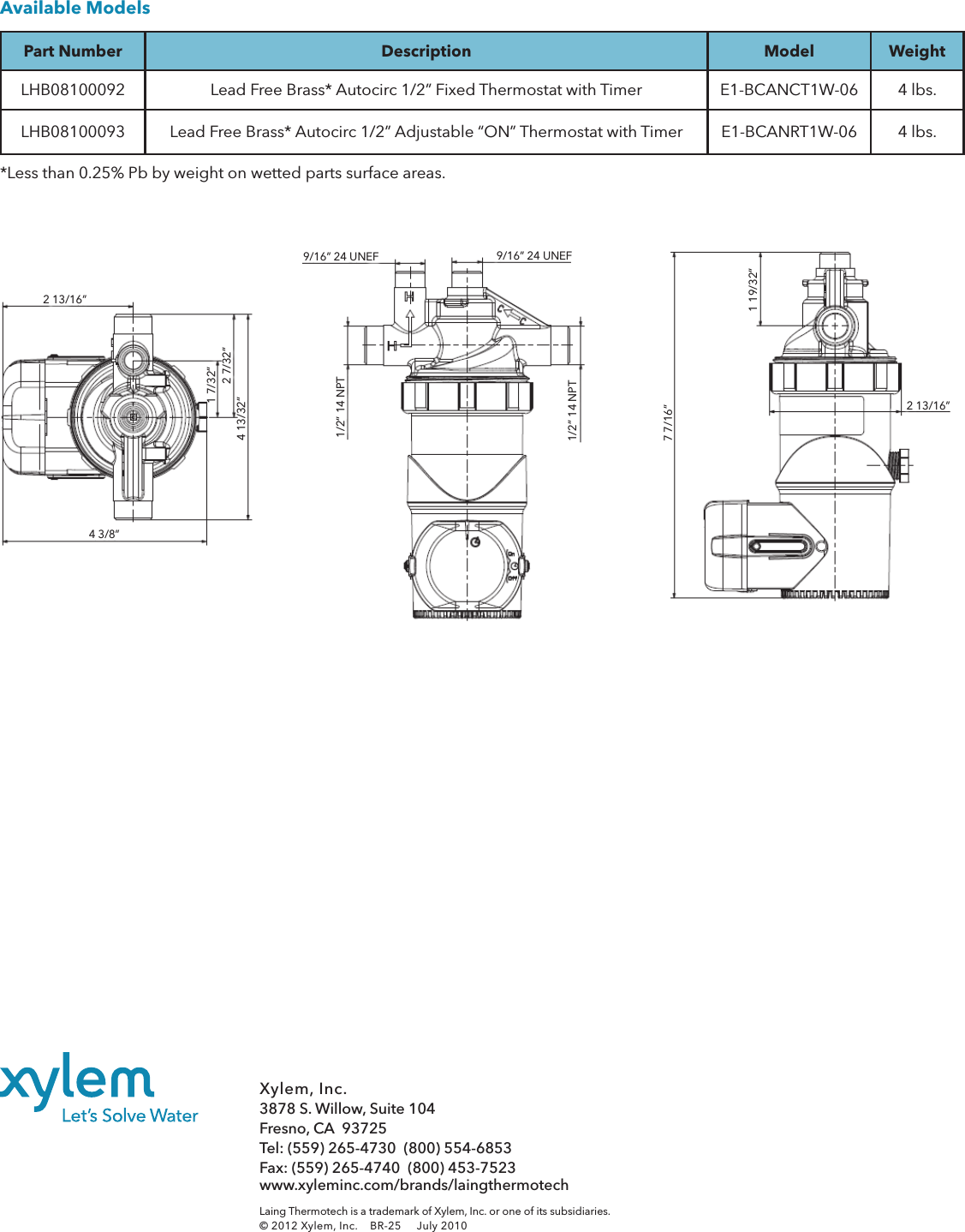 Page 4 of 4 - 537365 1 Laing Autocirc Instant Hot Water Pump Brochure User Manual