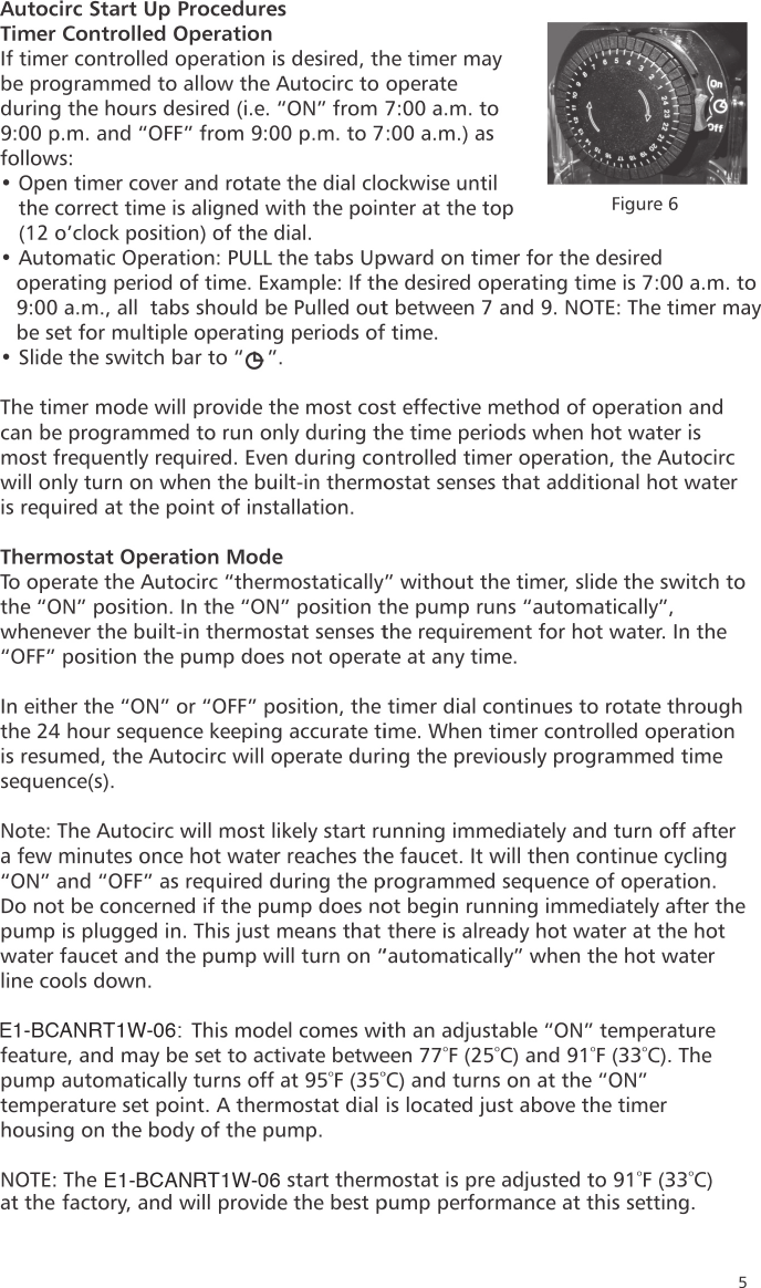 Page 5 of 8 - 537365 2 Laing Autocirc Instant Hot Water Pump Installation Manual User