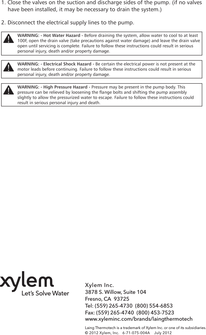 Page 8 of 8 - 537365 2 Laing Autocirc Instant Hot Water Pump Installation Manual User