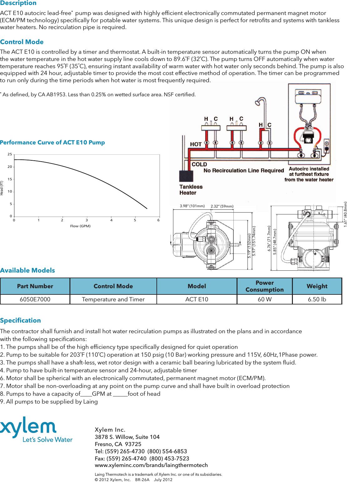 Page 2 of 2 - 537383 1 Laing Autocirc E10 Series Recirculating Pump Brochure User Manual