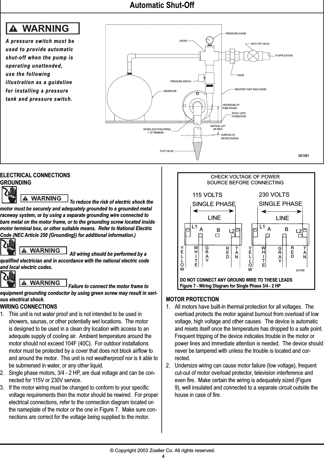 Page 4 of 8 - 537482 2 Zoeller Lawn Sprinkler Pump Installation Instructions 020293 Fm2101 User Manual