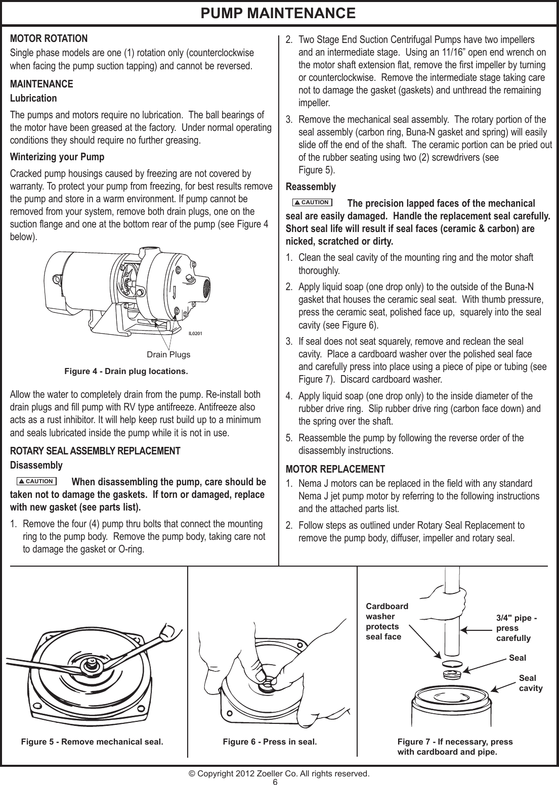 537562 2 Zoeller Two Stage Centrifugal Pump Owners Manual User