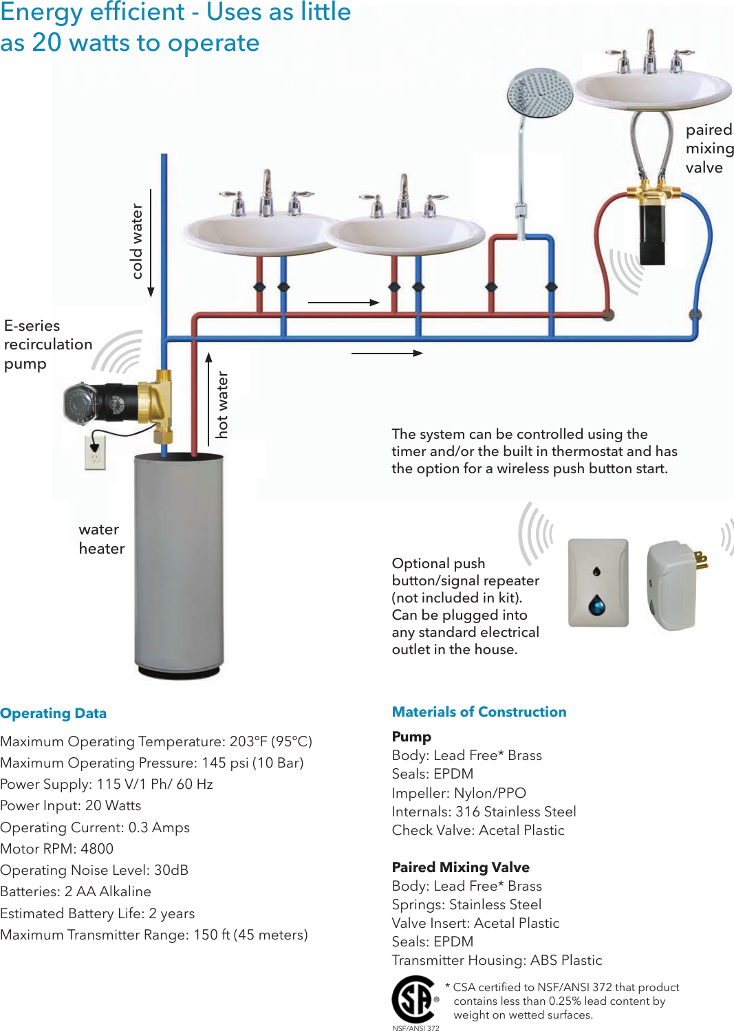 537569 1 Laing Act 4 Recirculator Pump Kit Brochure User Manual