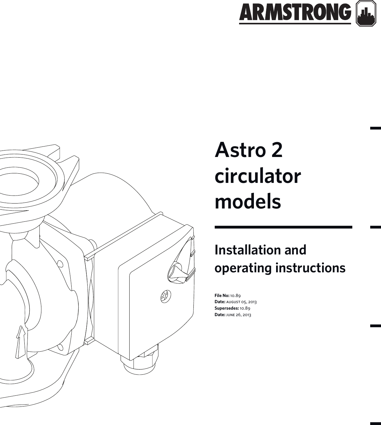 Page 1 of 8 - 537643 3 Armstrong Astro 2 Series Circulator Installation Instructions User Manual