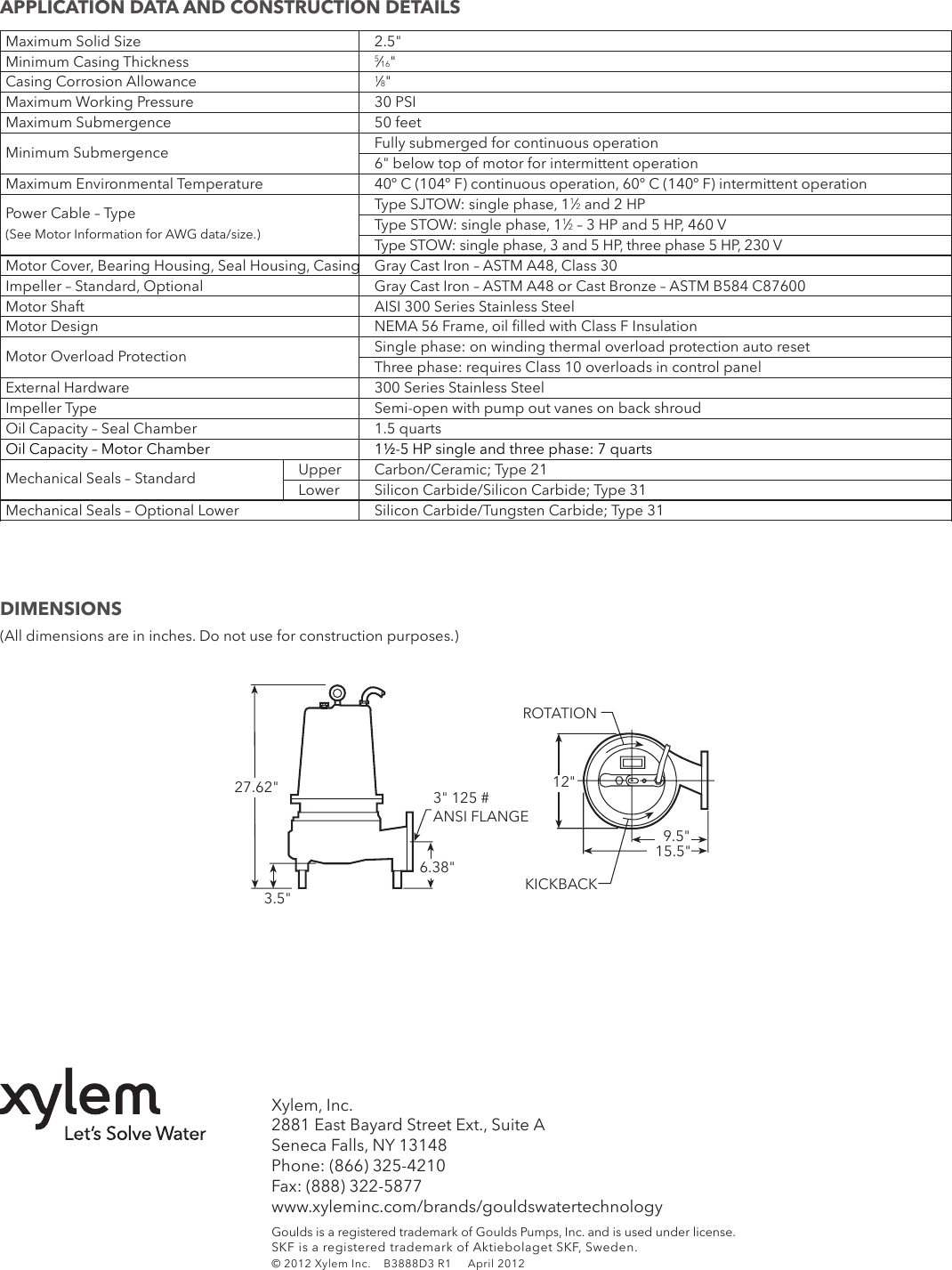 Page 4 of 4 - 538164 1 Goulds WS-D3 Series Submersible Sewage Pump Brochure