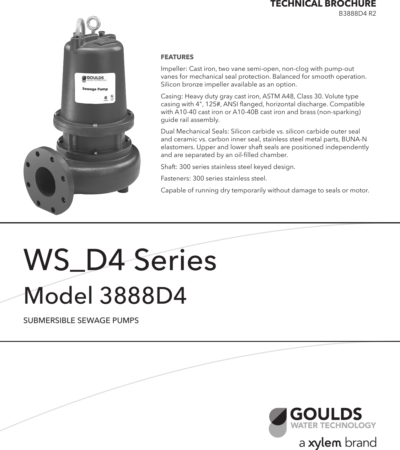 538193 1 Goulds WS D4 Series Submersible Sewage Pump Brochure