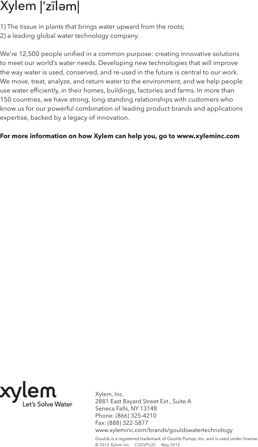 Page 8 of 8 - 538399 6 Goulds 2 GV Plus Vortex Wastwater Pumps, Single Phase, Performance Curves