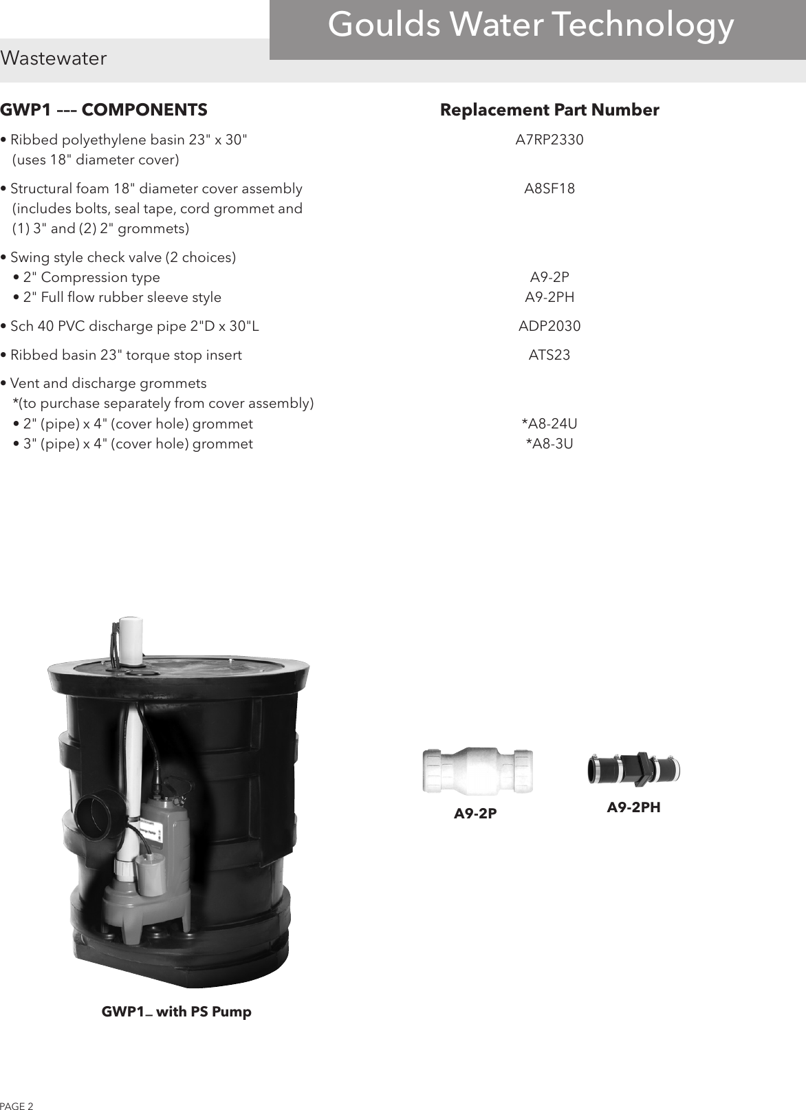 Page 2 of 4 - 538441 2 Goulds GWP Sewage Pump Package Repair Parts