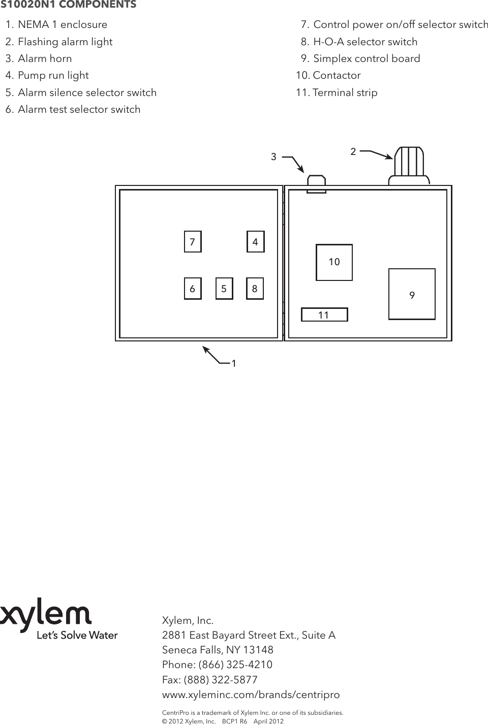 Page 4 of 4 - 538638 3 Goulds A Series Simplex Indoor Panel BCPA3 BCP1 S10020N1 Single Phase Control Technical Brochure