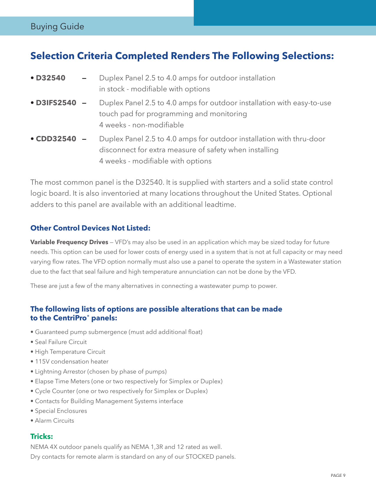 Page 9 of 12 - 538638 6 Goulds A Series Simplex Indoor Panel BCPA3 BCP1 S10020N1 Buyers Guide