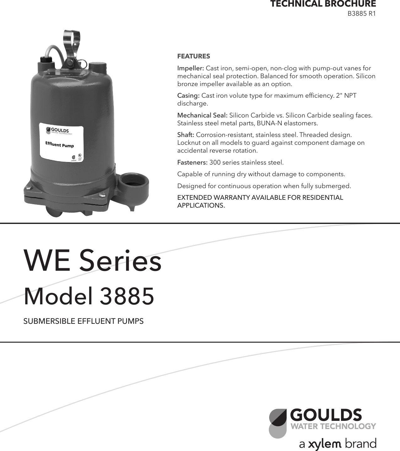 538721 1 Goulds WE Series Submersible Effluent Pump Brochure