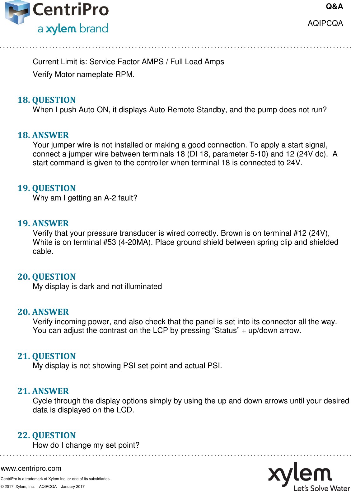 539162 4 Goulds Aquavar IPC Frequently Asked Questions