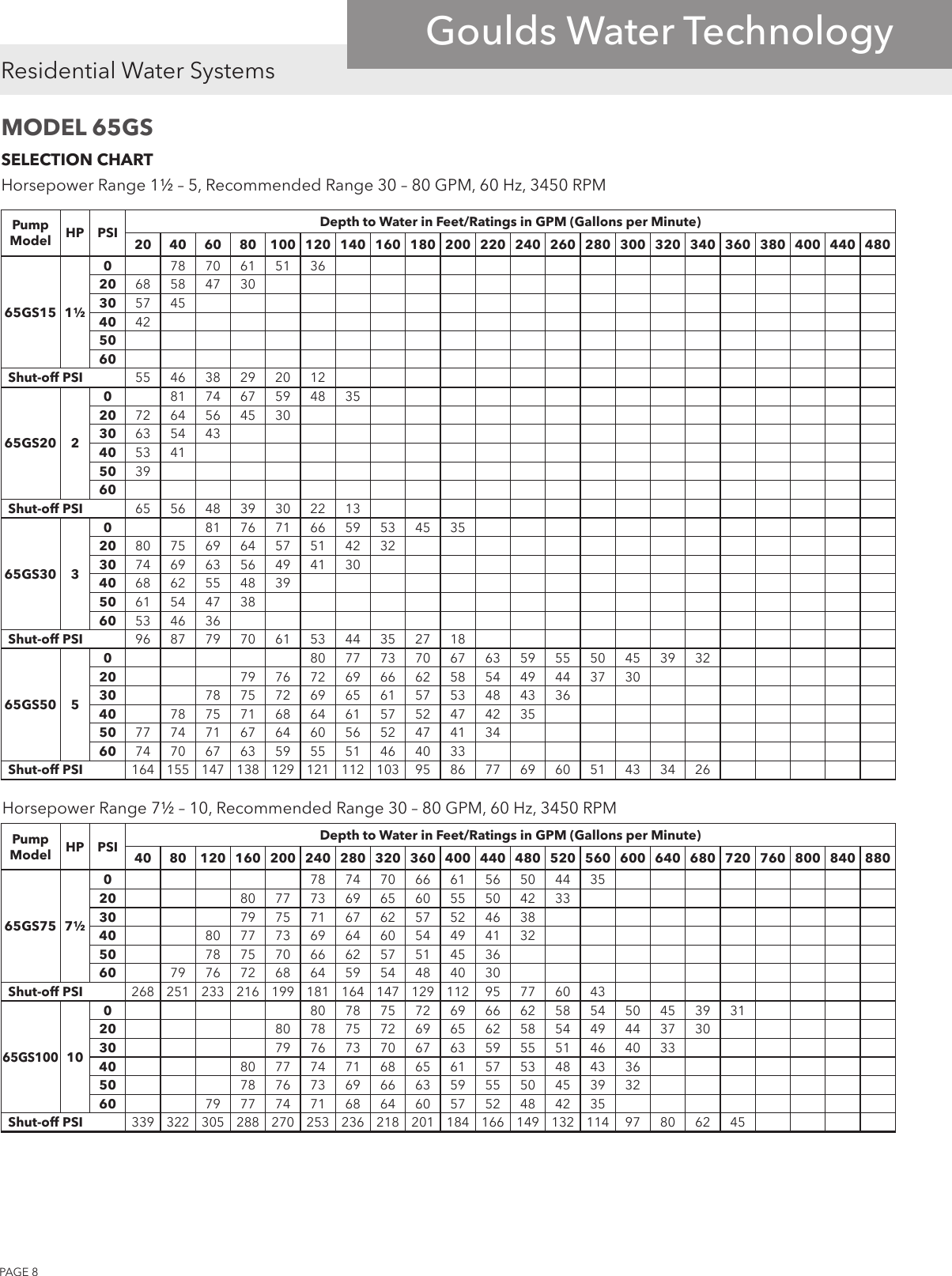 539451 1 Goulds E GS Series (35 85 GPM) Brochure