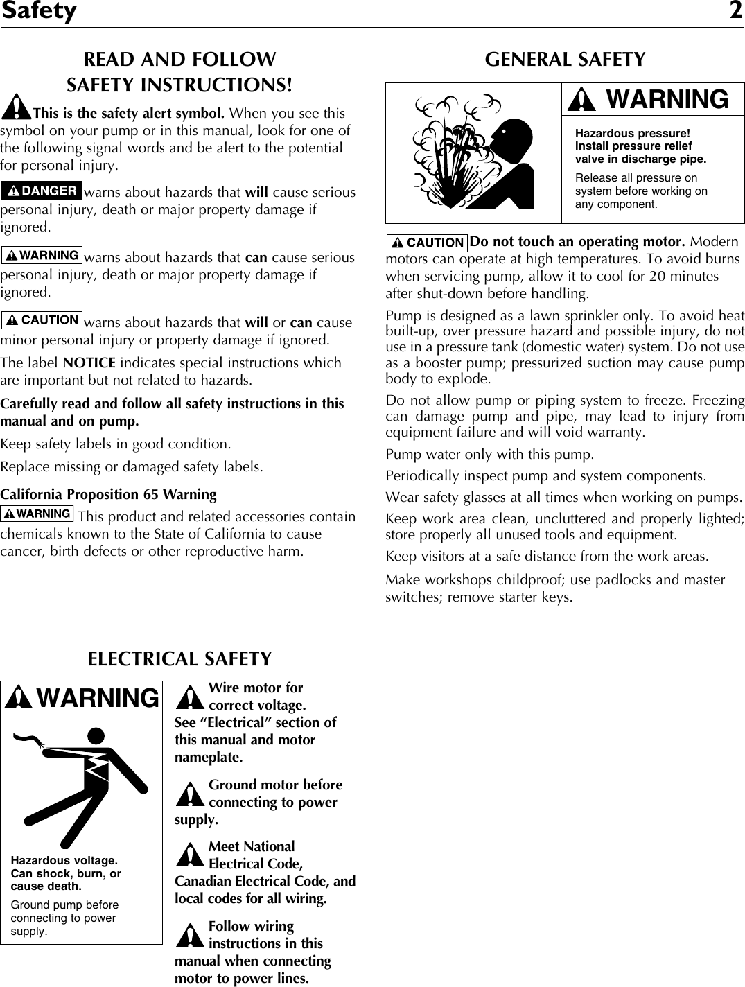 Page 2 of 12 - 539612 2 Sta-Rite Pro-Storm DS3 Series Centrifugal Pump Owners Manual
