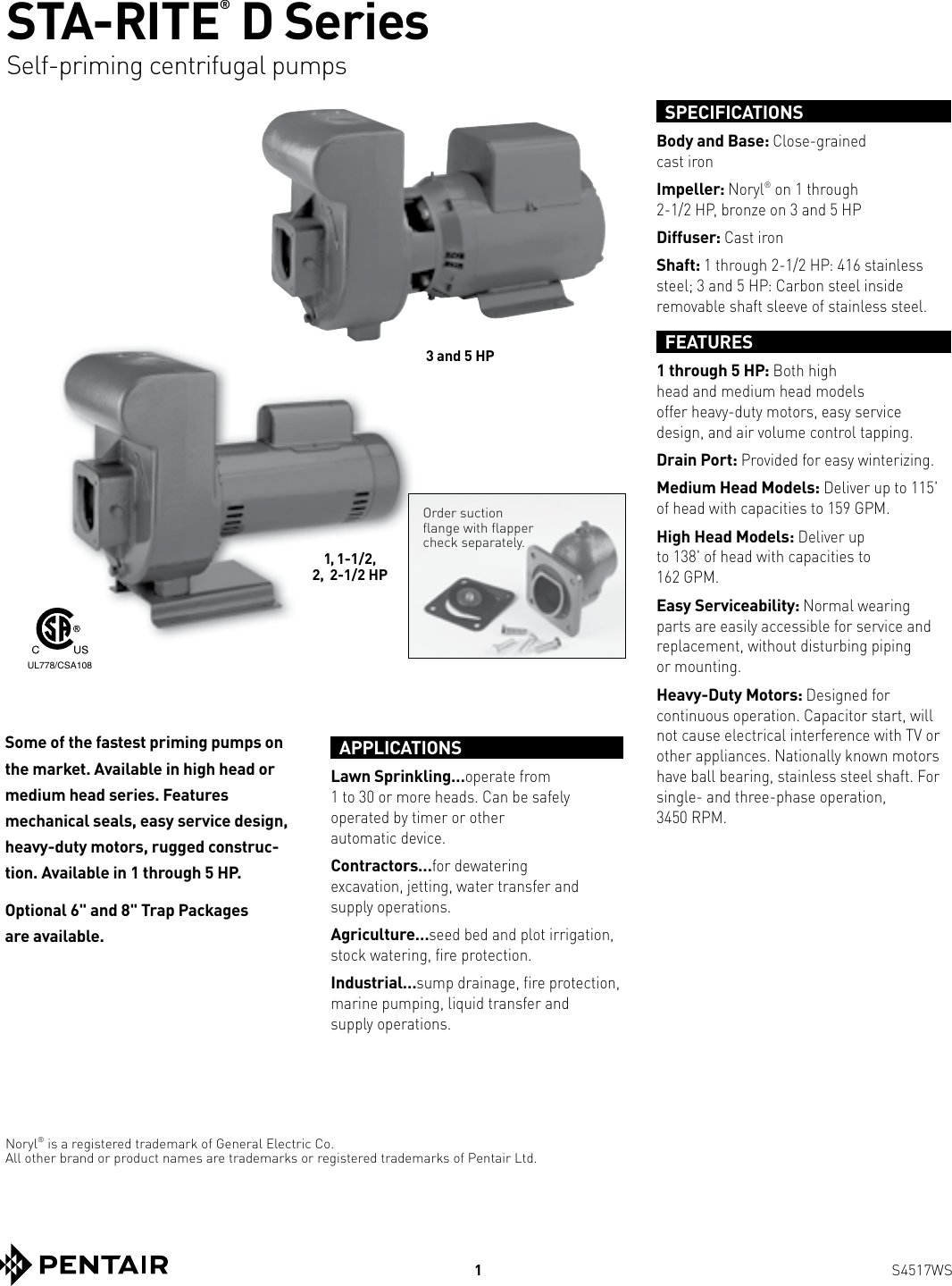Page 1 of 4 - 539631 1 Sta-Rite D Series Centrifugal Pump Brochure