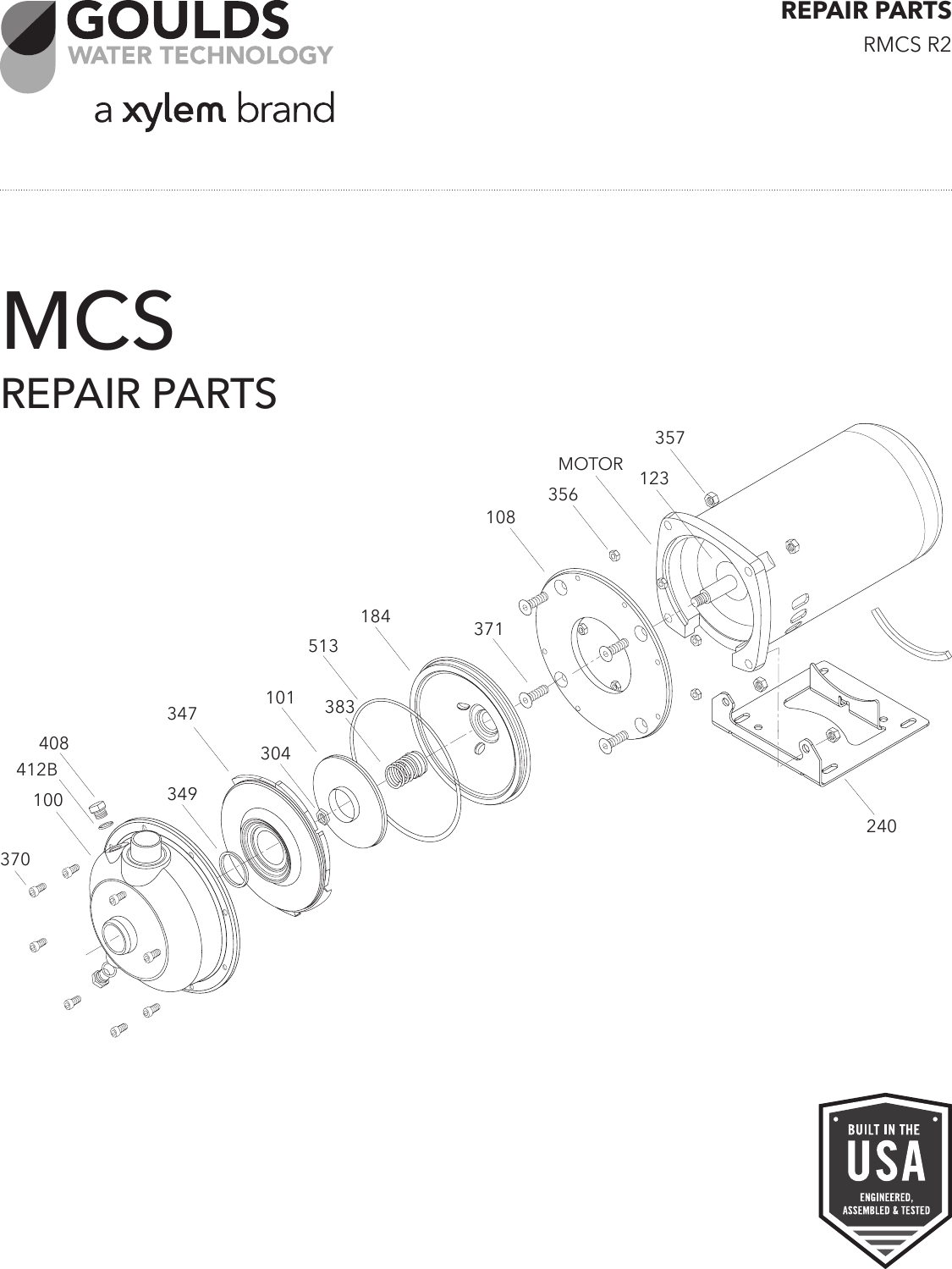 540144 5 Goulds MCC Series Centrifugal Pump Repair Parts