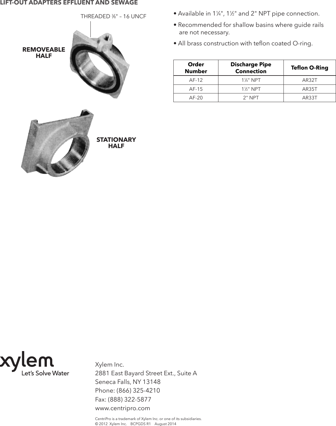 540354 1 Centripro Guide & Disconnect Systems Less Rails Technical Brochure