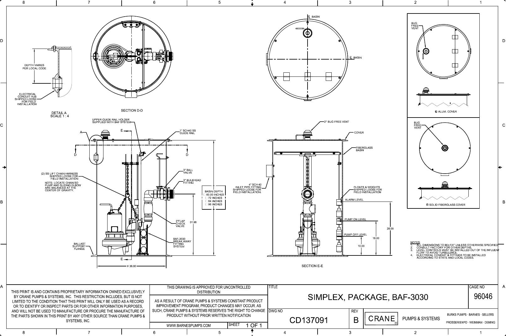 Page 6 of 6 - Sec-3e -REV-1  542501 2 Barnes Fiberglass Simplex Rail Pipe Lift Station Specifications