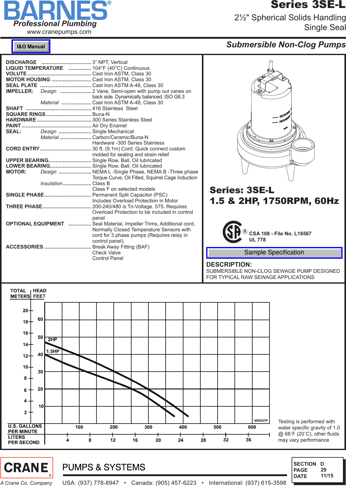 SEC D Rev P1 542578 1 Barnes 3SE L Specifications