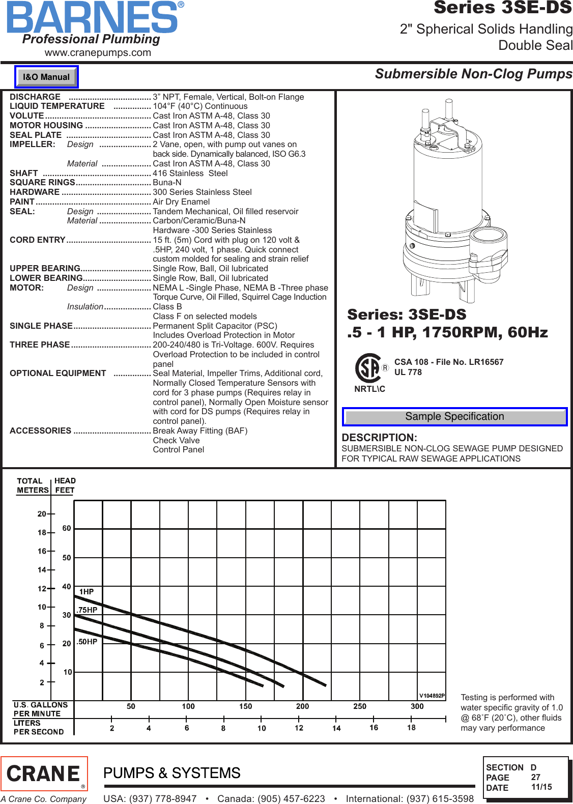 SEC D Rev P1 542989 1 Barnes 3SE DS Specifications