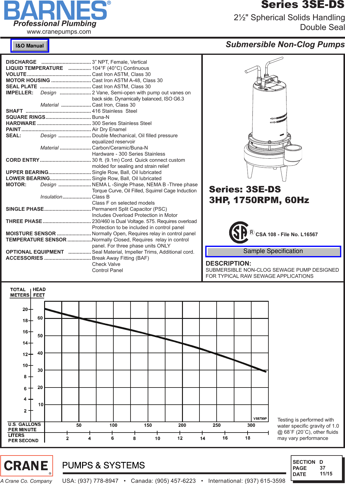 SEC D Rev P1 543010 1 Barnes 3SE DS Specifications
