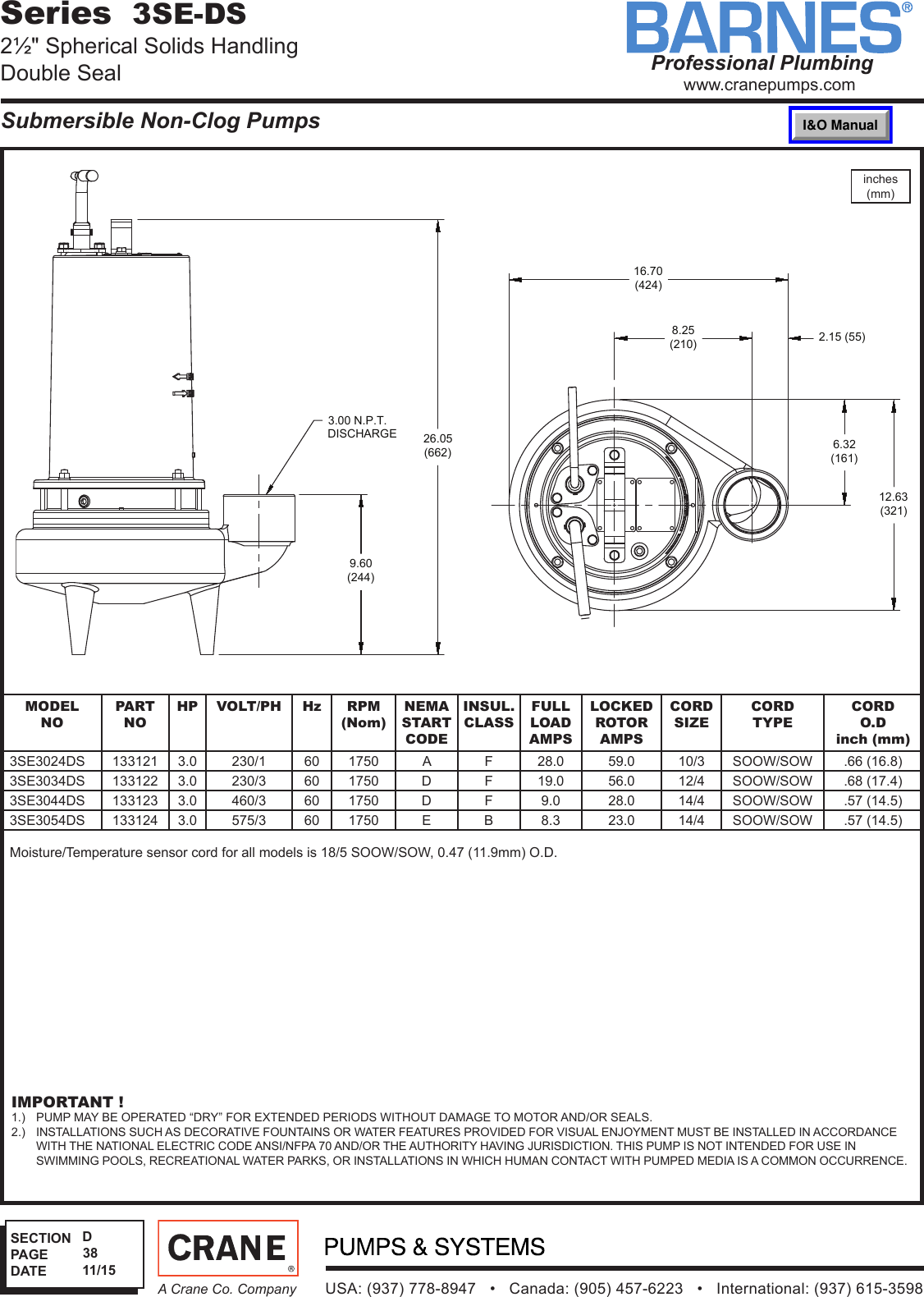 SEC D Rev P1 543010 1 Barnes 3SE DS Specifications