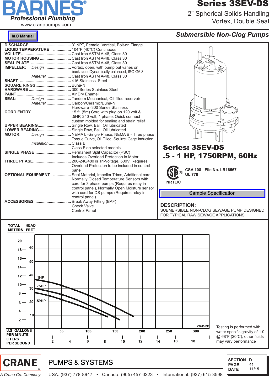 SEC D Rev P1 543044 1 Barnes 3SEV DS Specifications