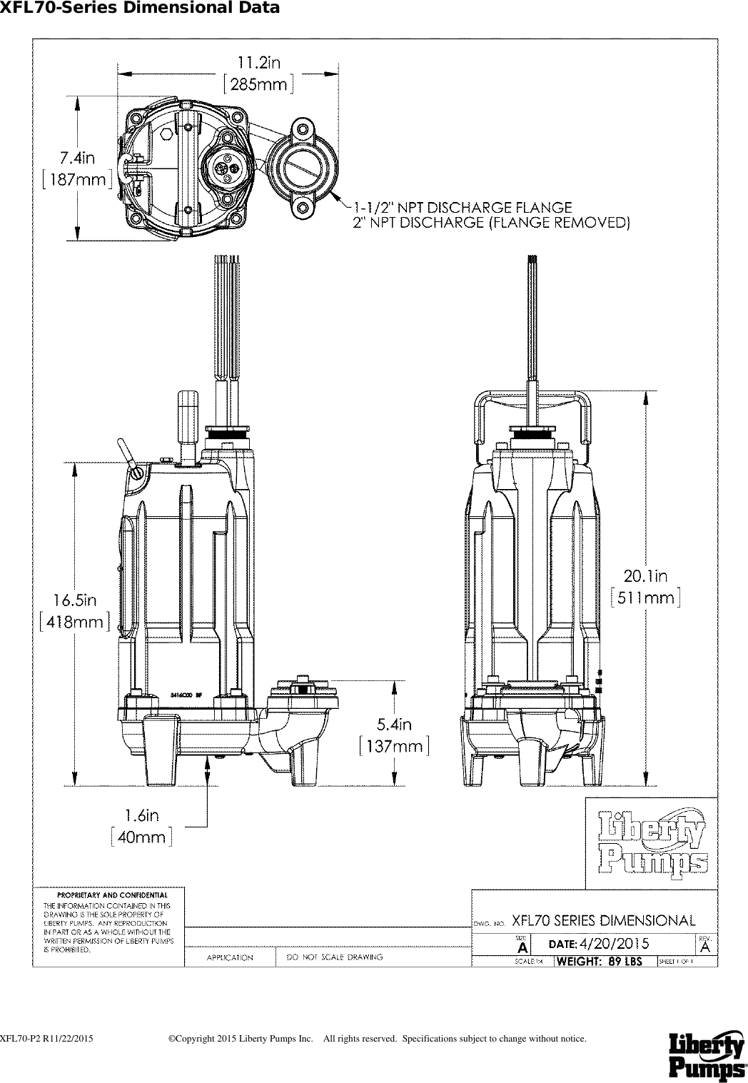 Page 2 of 6 - 1  543455 3 Liberty XFL70 Explosion Proof Pump Curves