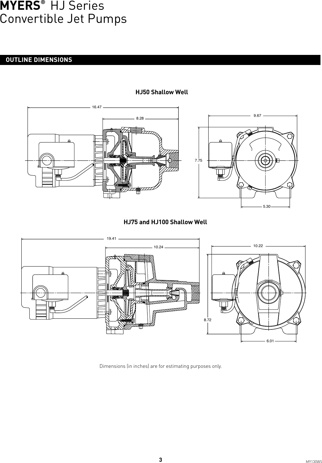 Page 3 of 4 - 543990 1 Myers HJ Series Specifications