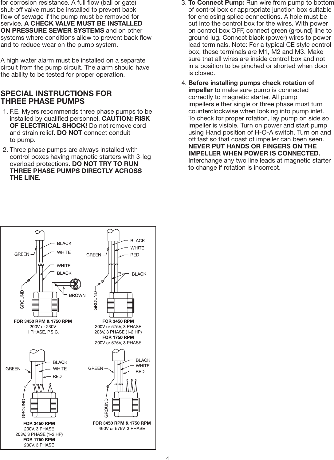Page 4 of 12 - 544142 2 Myers 3RMW Sewage Pump Installation Manual