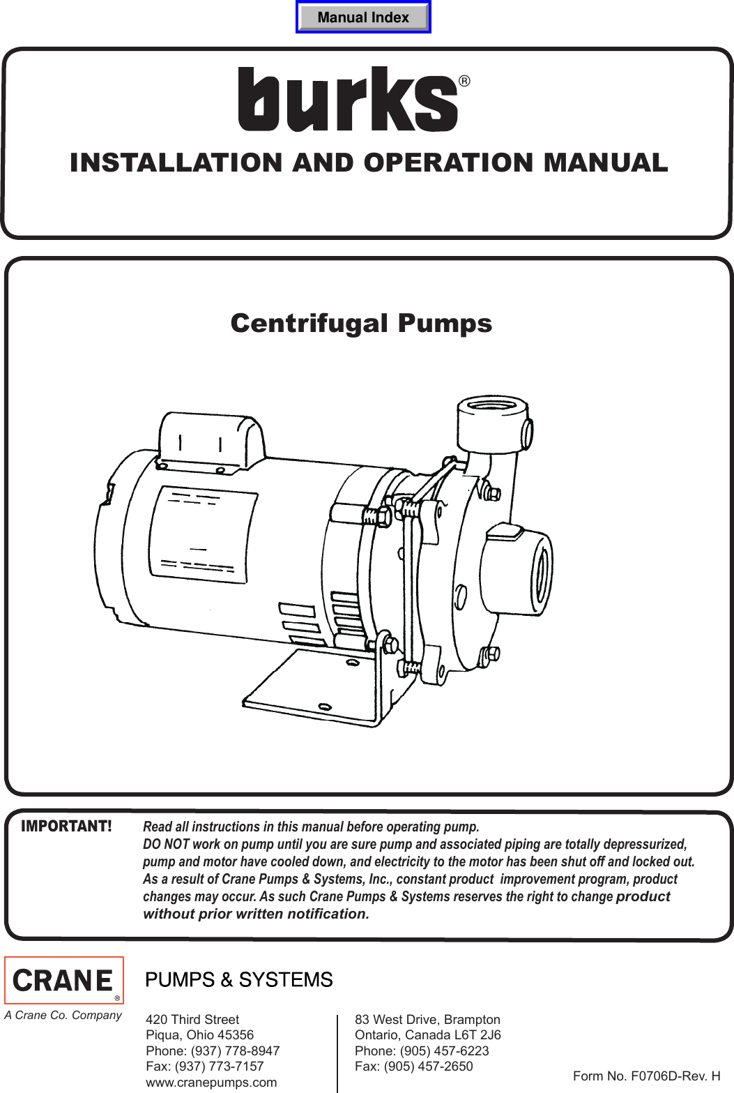 Page 1 of 10 - 544850 2 Burks Cetrifugal Pump Manual