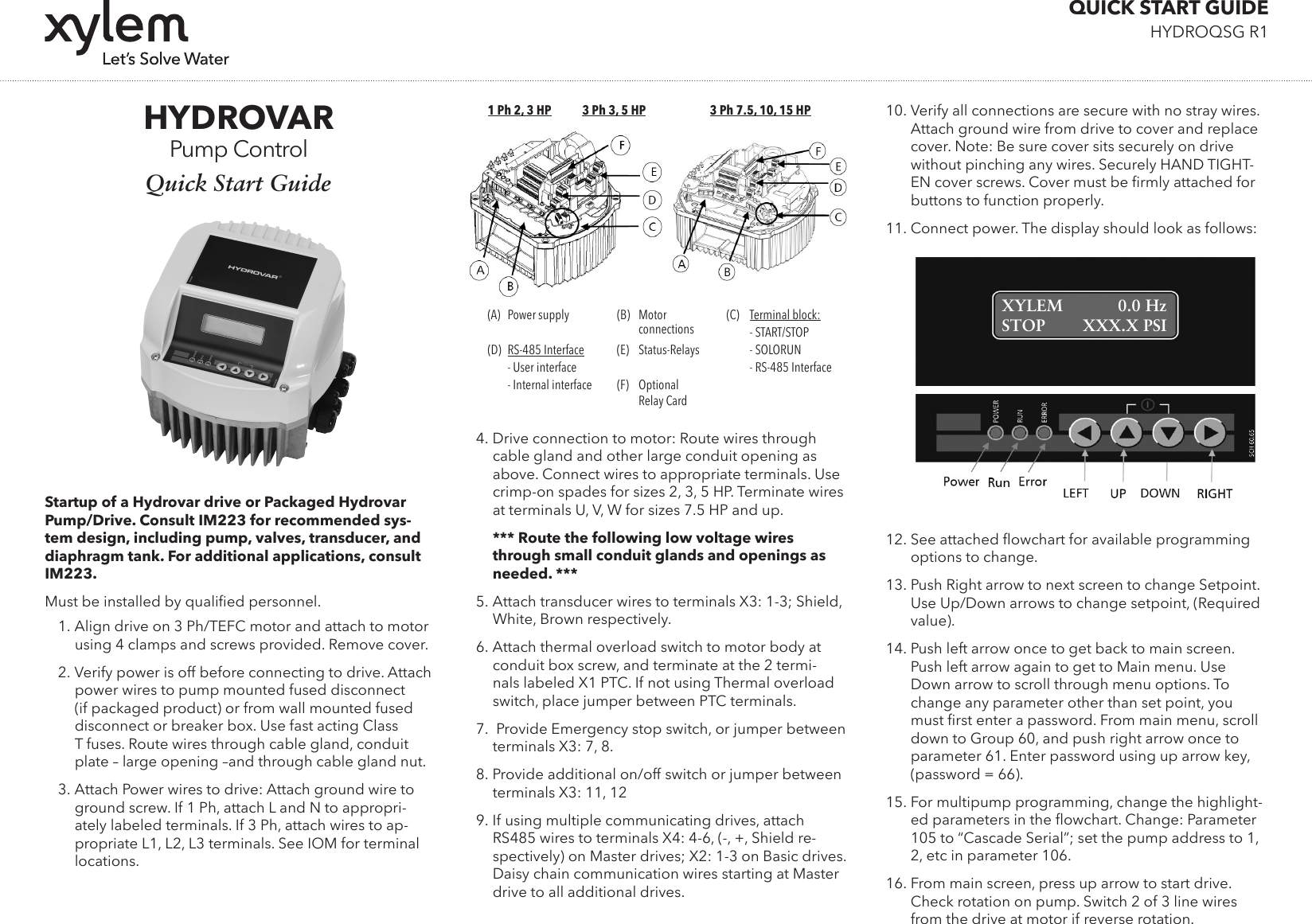 544981 3 Goulds Centripro Hydrovar Quick Start Guide