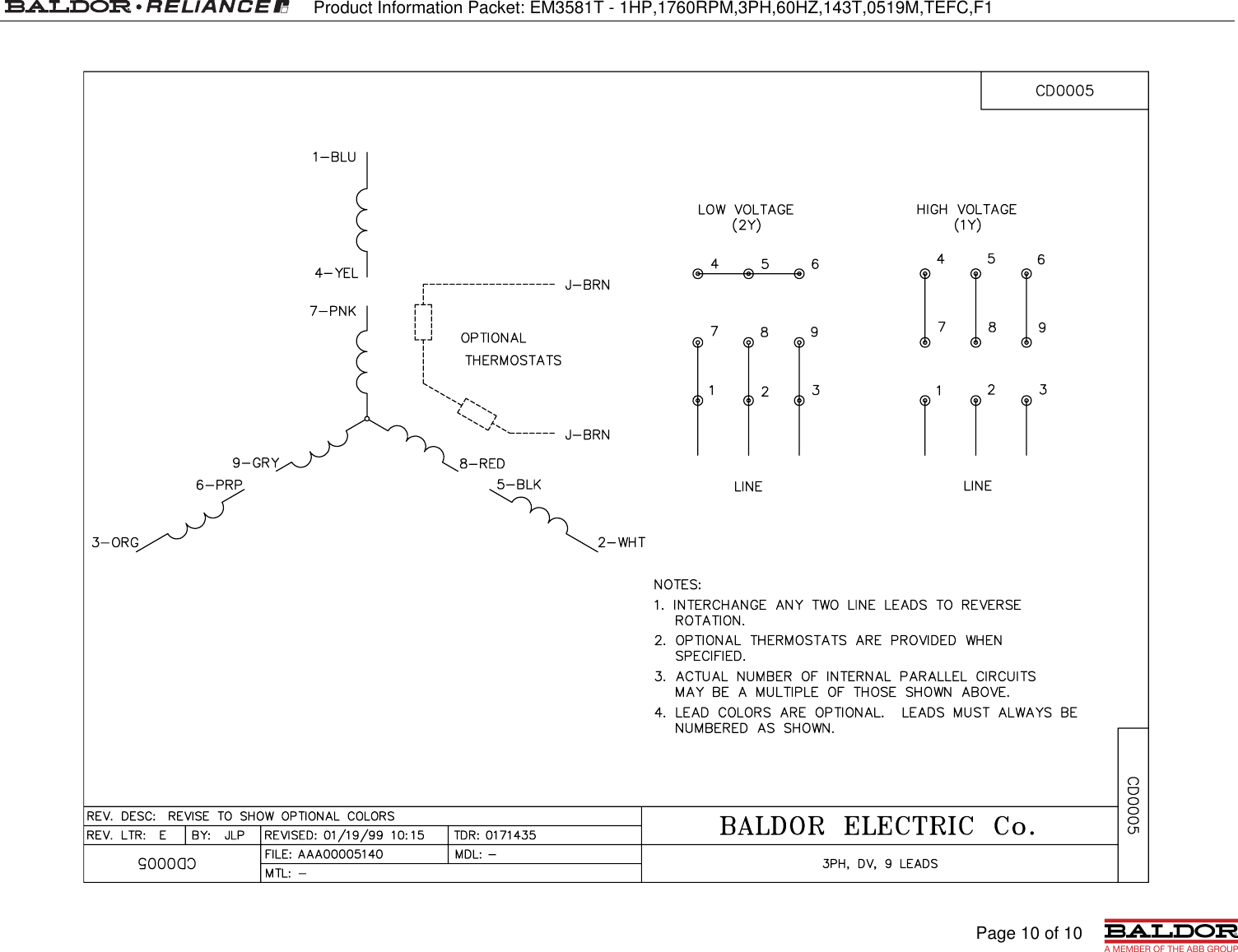 Page 10 of 10 - 547436 1 Baldor EM3581T Information Packet