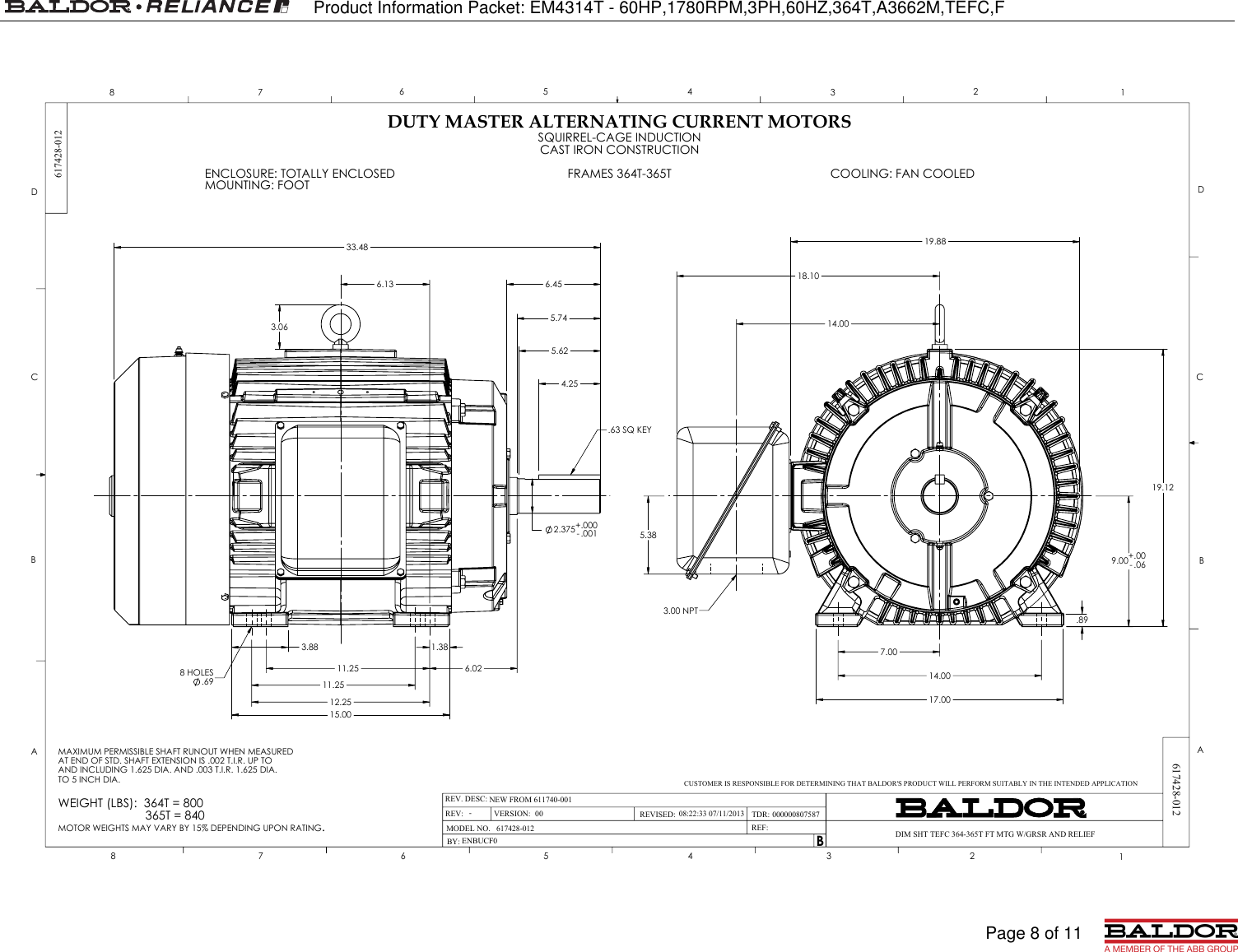 Page 8 of 11 - 547524 1 Baldor EM4314T Information Packet